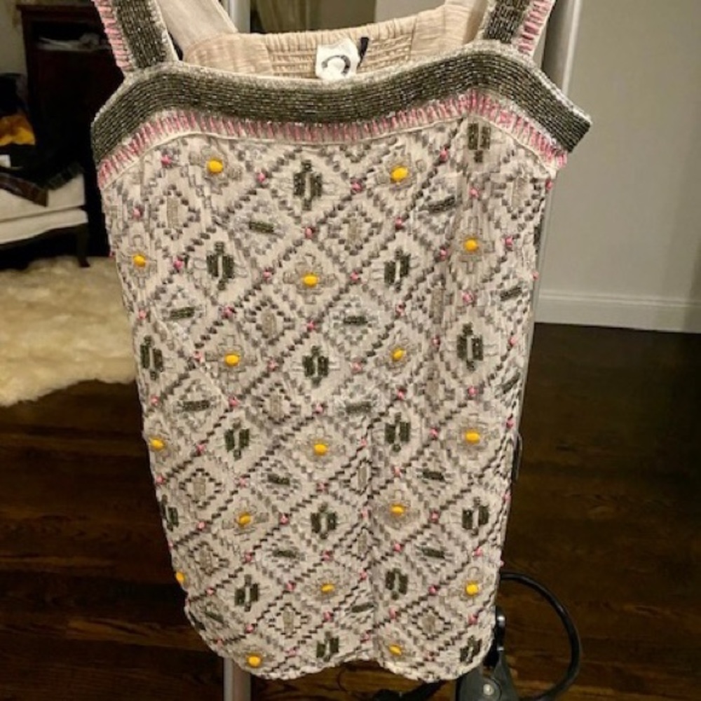 Anthropologie beaded tank top